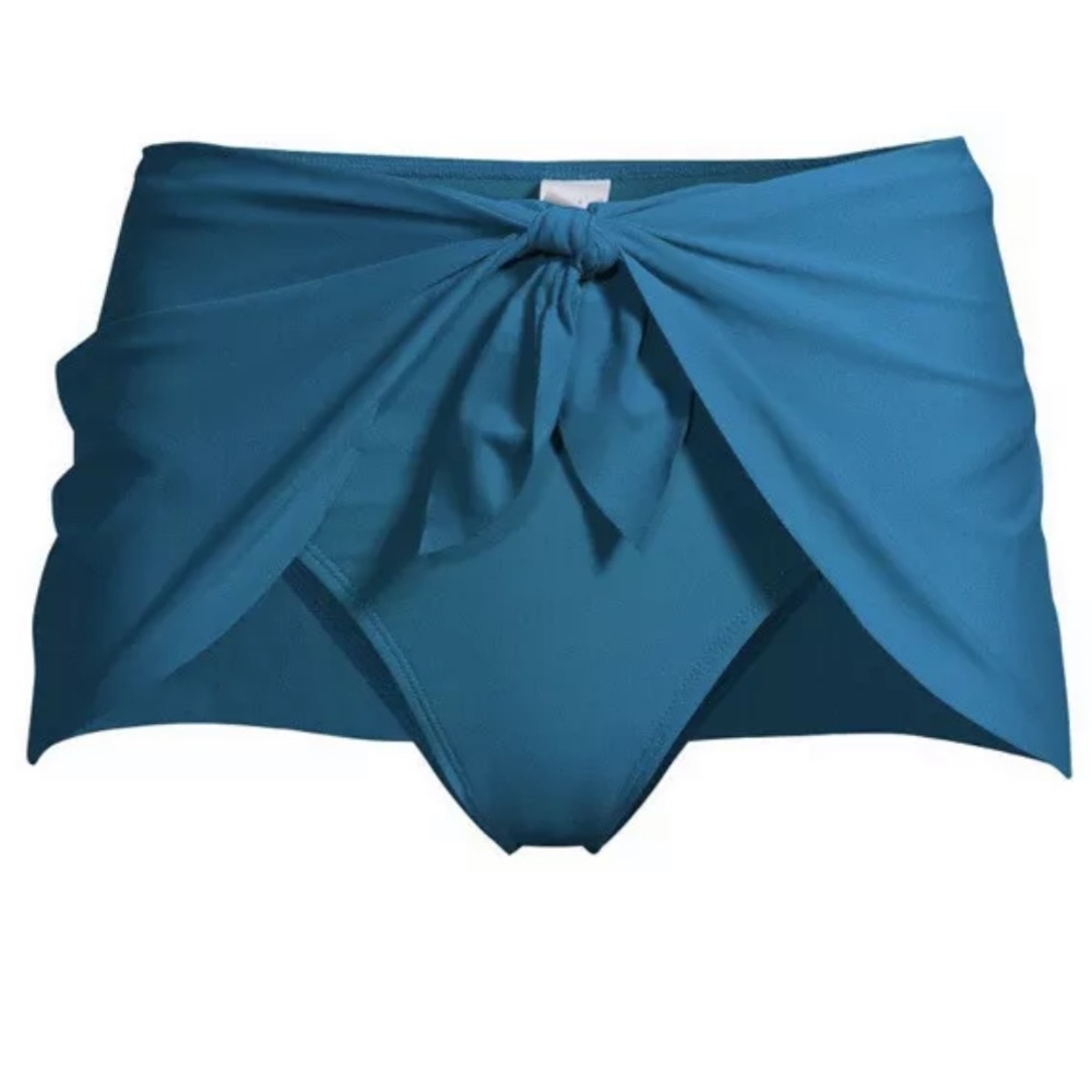 Women’s Swimsuit Bottom Skirt Teal Blue Knot